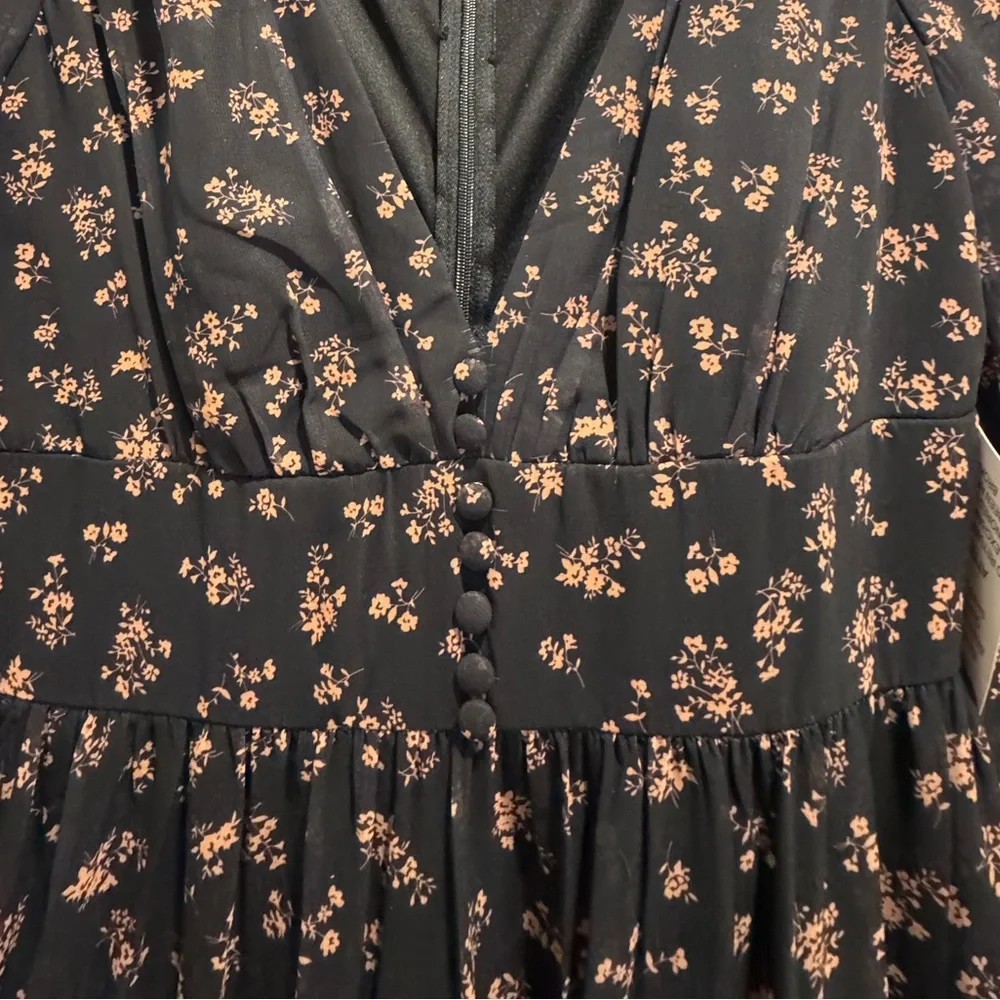 NWT Mac Duggal Sz 0 Black Floral Maxi Gown 55431 - Picture 6 of 12